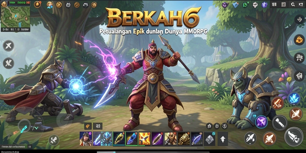 Tangkapan layar utama <strong>BERKAH6</strong> yang menunjukkan gameplay MMORPG yang menegangkan.
