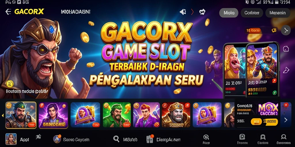 Tampilan gameplay menarik dari GACORX dengan simbol dan fitur slot.
