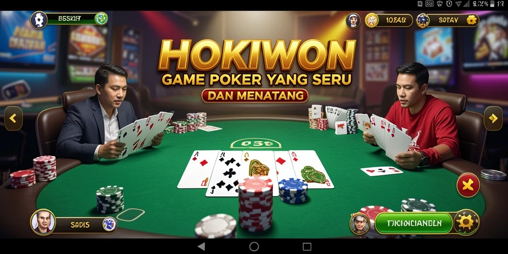 Tangkapan layar HOKIWON menunjukkan aksi seru permainan Poker.