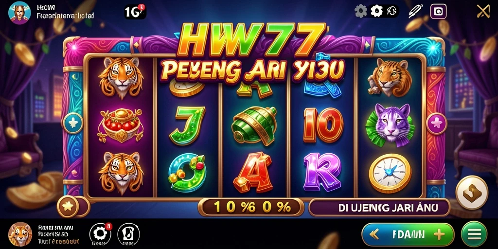 Tampilan gameplay Slot yang menarik dan memukau dalam aplikasi HW777.