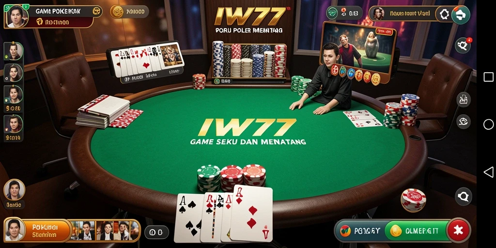 Tampilan gameplay menarik dari IW777 dengan suasana Poker yang mendebarkan.