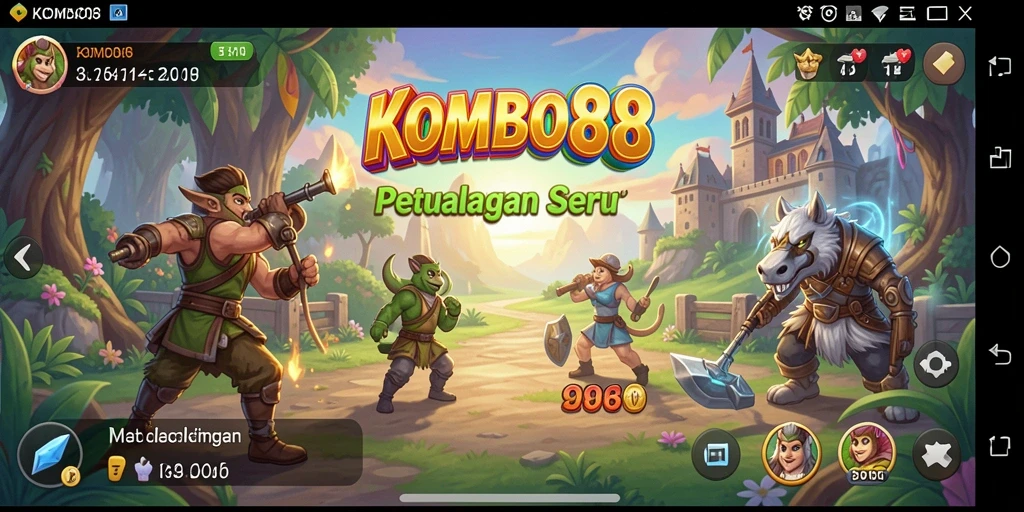 Screenshot gameplay KOMBO88 menunjukkan aksi petualangan yang mendebarkan.