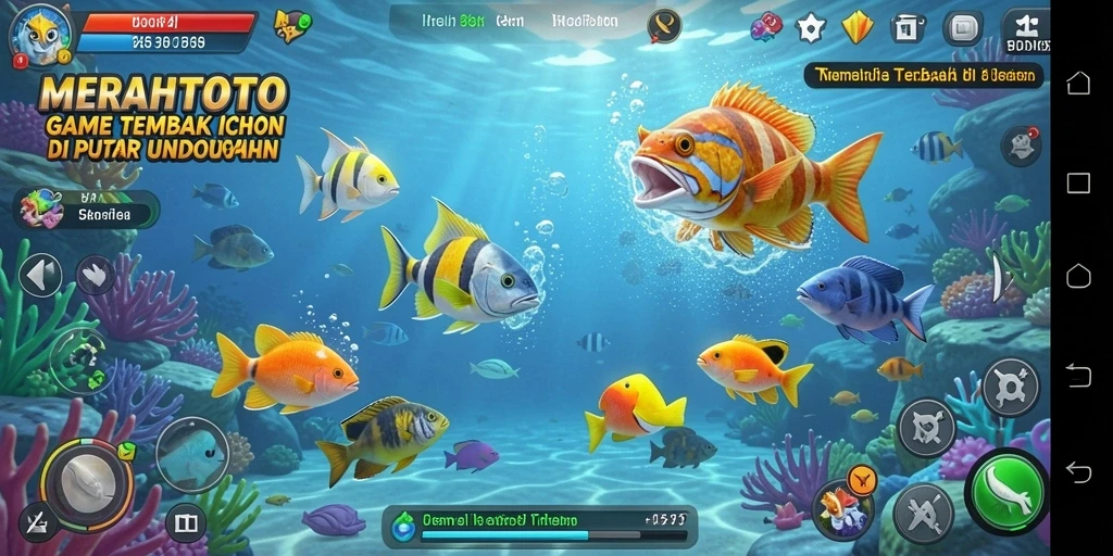 Screenshot gameplay menembak ikan di MERAHTOTO.