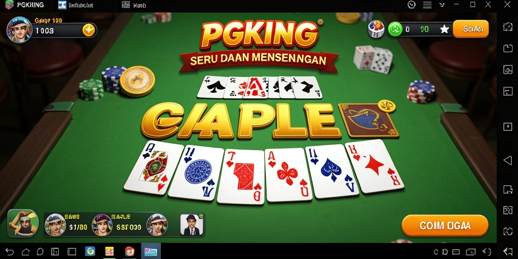 Screenshot PGKING menampilkan gameplay Gaple yang menarik.