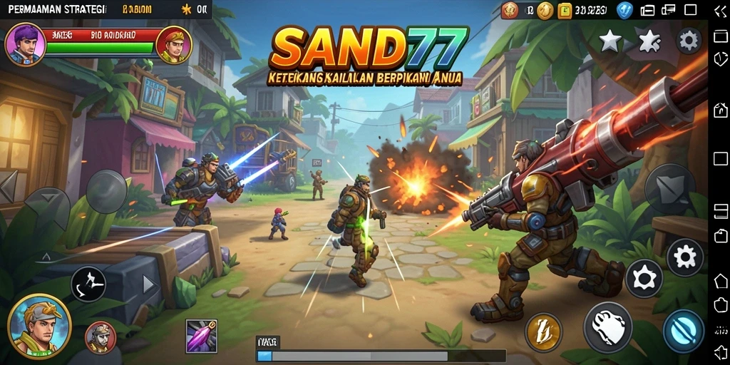 Tampilan gameplay SAND77 yang mendebarkan dan penuh strategi.